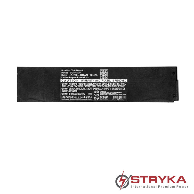 Stryka Battery to suit AMX MVP Touch Panel 7.4V 3600mAh Li-Pol