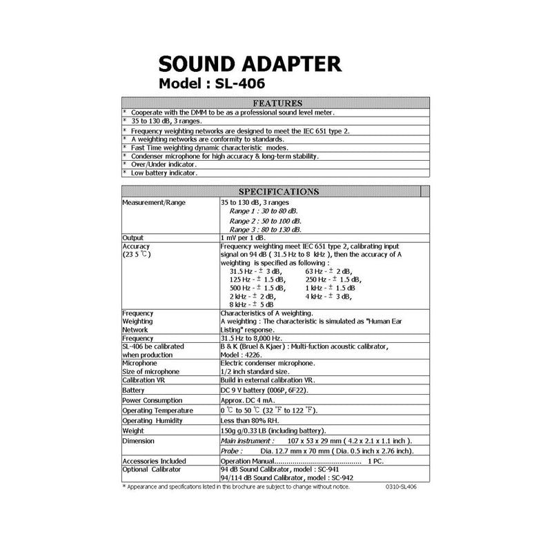 Sound Level Adaptor