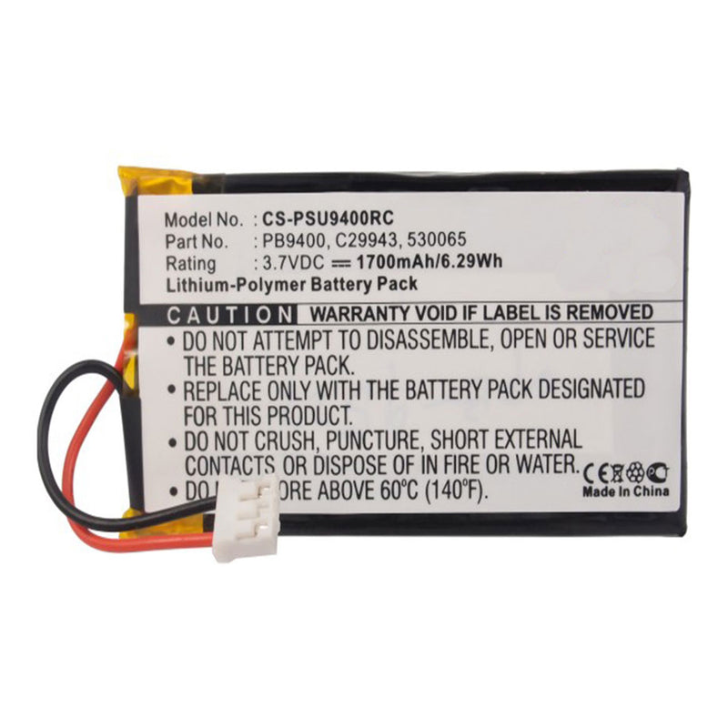 Stryka Battery to suit PHILIPS Pronto TSU-9400 3.7V 1700mAh Li-ion - 4 - 6 Weeks Delivery