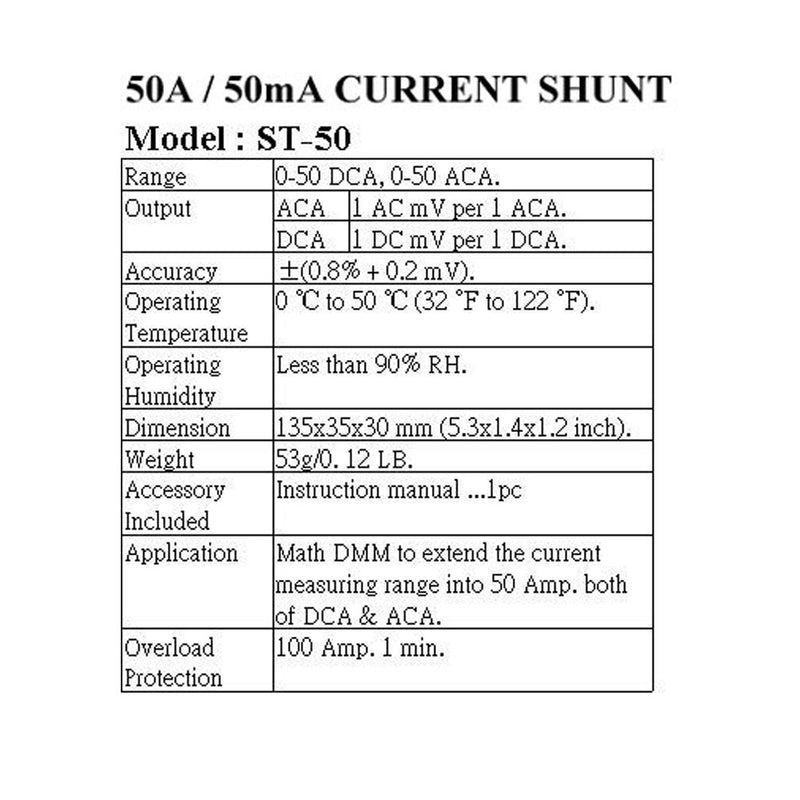 Shunt (External) Dc 50a