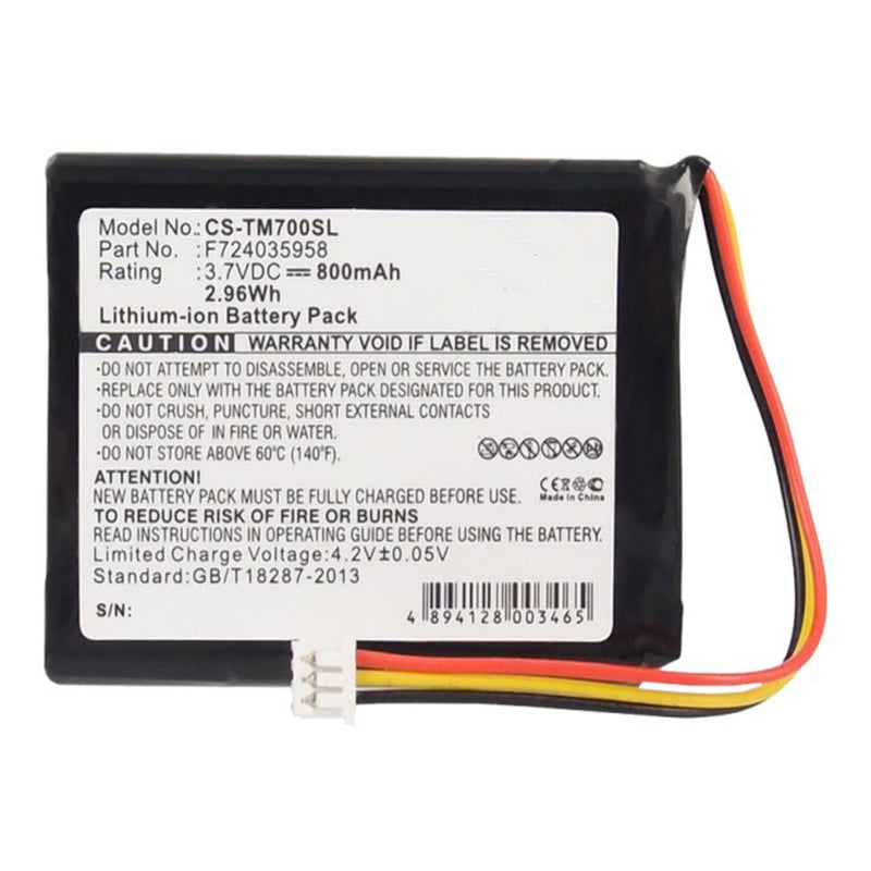 Stryka Battery to suit TOMTOM One XL 3.7V 800mAh Li-ion