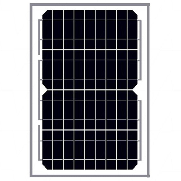 12V 10W 36 Cell Symmetry Monocrystalline Solar Module with IP64 rated junction box and 8m x 0.5mm2 dual core leads