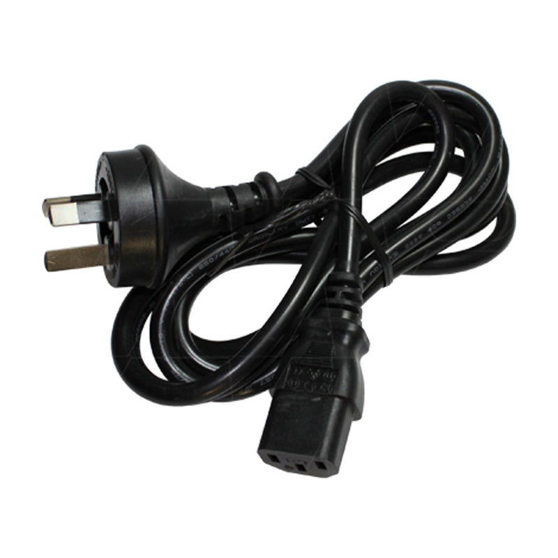 IEC320 3-Pin C13 Style Power Lead Straight Entry with 240V SAA Australia-NZ Plug 1.8 metres long.