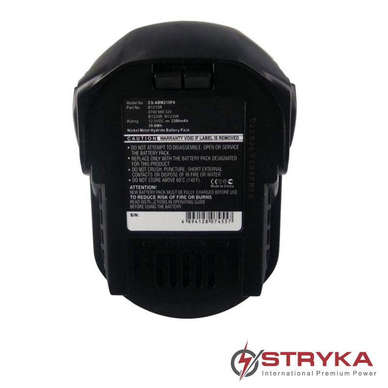 Stryka Battery to suit AEG B1220R 12.0V 3300mAh NiMH - 4 - 6 Weeks Delivery