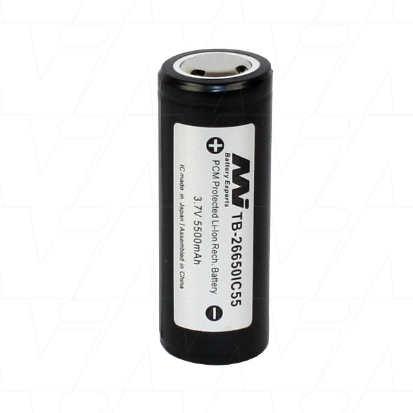26650 size 5.5Ah Protected Lithium Ion Torch Battery