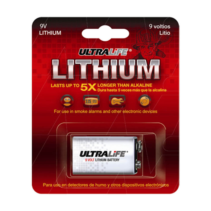 Ultralife 9V Lithium Smoke Alarm Battery