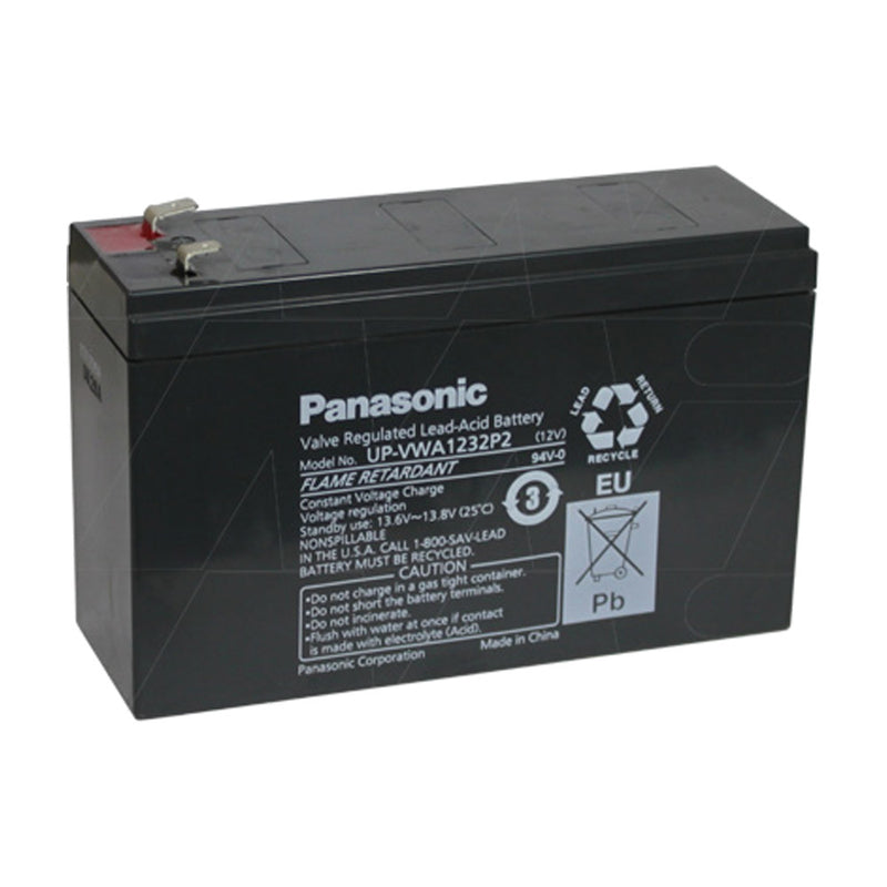 UP-VWA1232P2 (UP-RWA1232P2) Panasonic Sealed Lead Acid Battery for Standby, UPS
