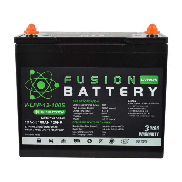 Fusion Lithium 12V Deep Cycle Battery V-LFP-12-100S