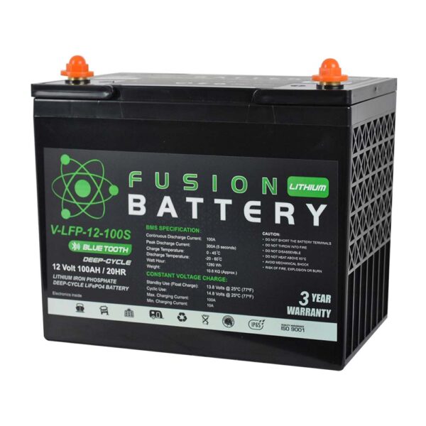 Fusion Lithium 12V Deep Cycle Battery V-LFP-12-100S
