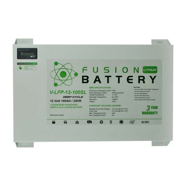 Fusion Lithium Slim line 12V Deep Cycle Battery V-LFP-12-100SL