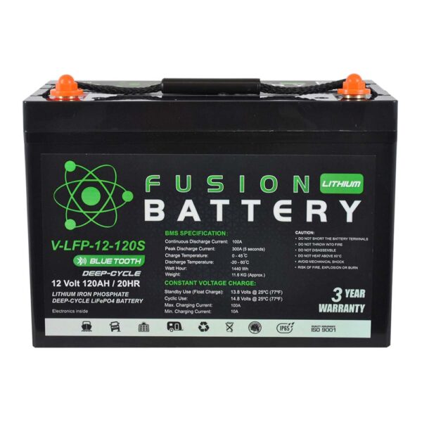 Fusion Lithium 12V Deep Cycle Battery V-LFP-12-120S