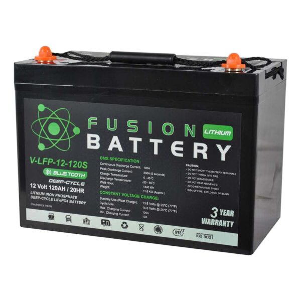 Fusion Lithium 12V Deep Cycle Battery V-LFP-12-120S