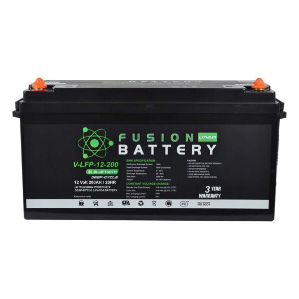 Fusion Lithium 12V Deep Cycle Battery V-LFP-12-200 - Battery Specialists