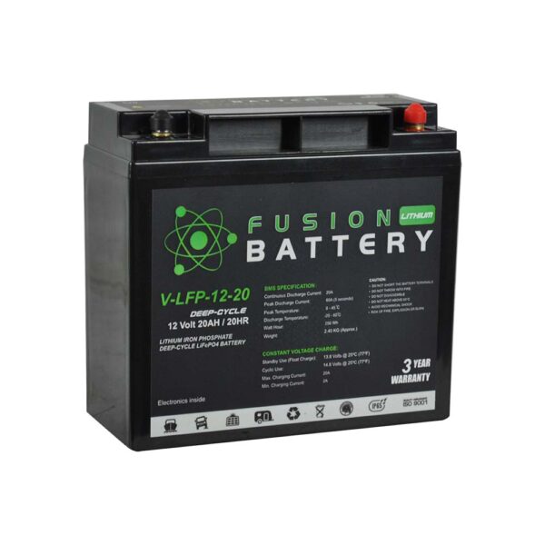 Fusion Lithium 12V Deep Cycle Battery V-LFP-12-20