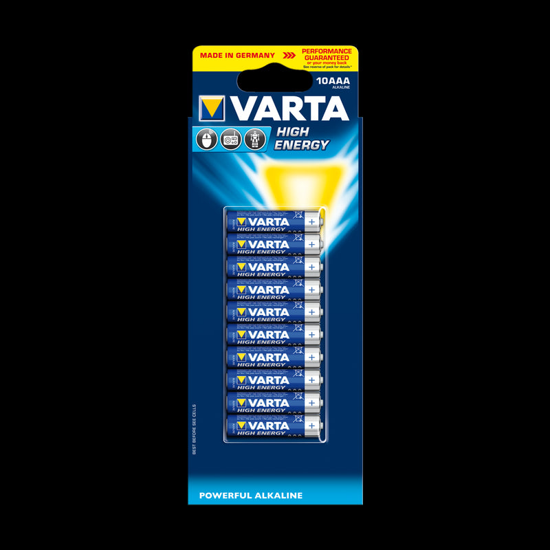 VARTA High Energy Alkaline Batteries AAA 10 Pack