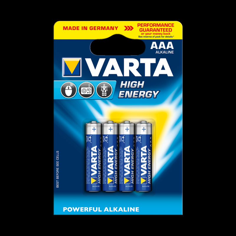 VARTA High Energy Alkaline Batteries AAA 4 Pack