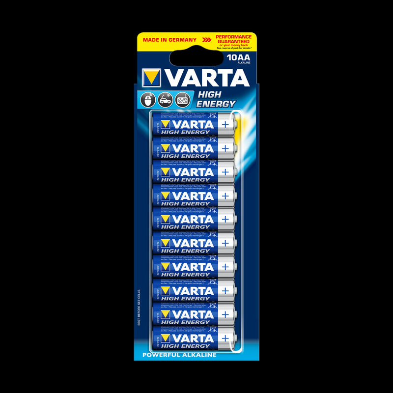 VARTA High Energy Alkaline Batteries AA 10 Pack