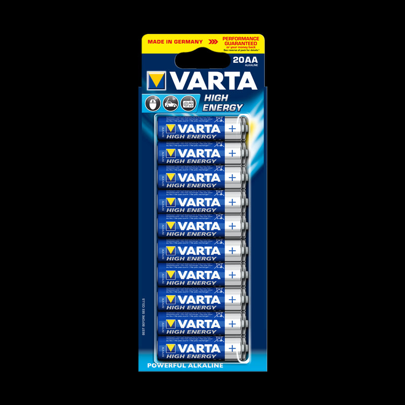VARTA High Energy Alkaline Batteries AA 20 Pack