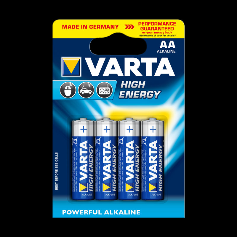 VARTA High Energy Alkaline Batteries AA 4 Pack