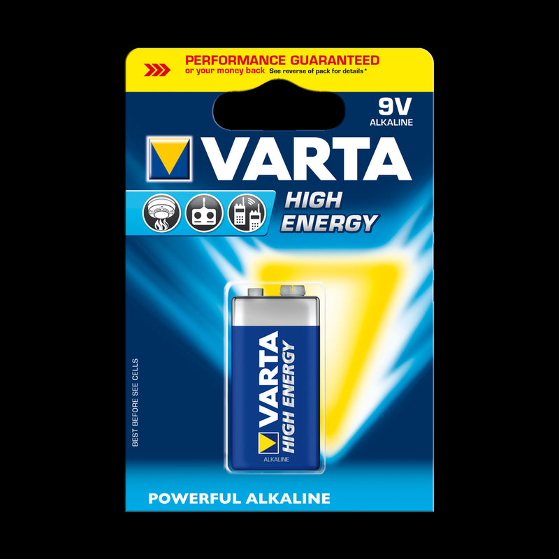 VARTA High Energy Alkaline Batteries 9V 1 Pack