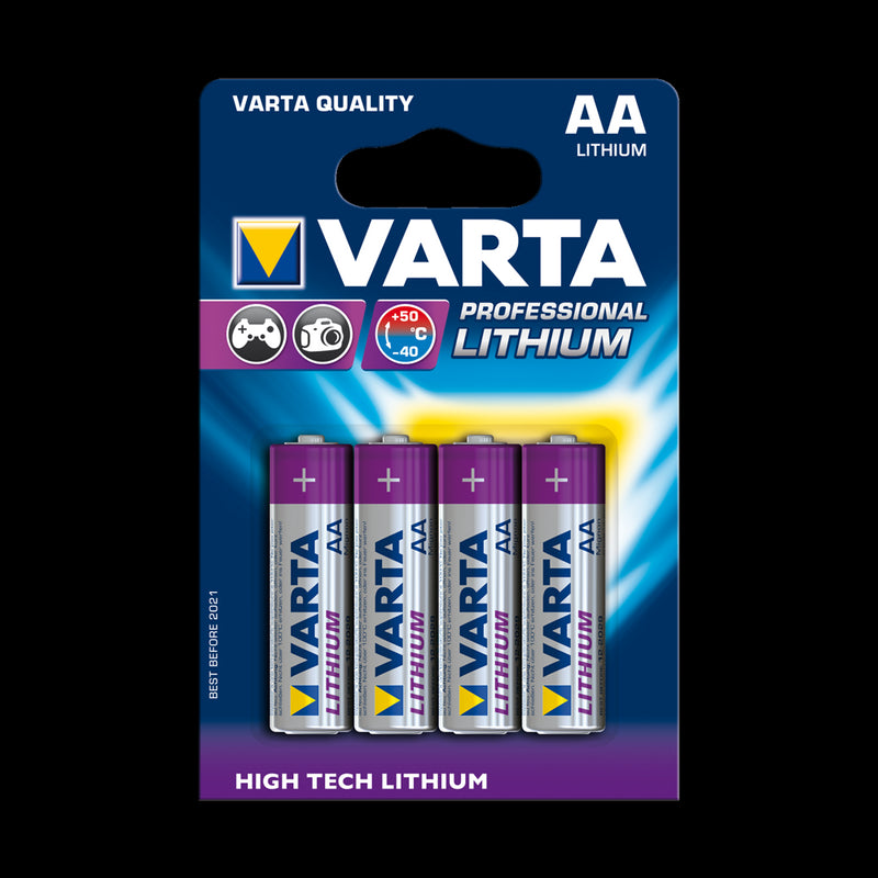 VARTA Professional Lithium Batteries AA 4 Pack