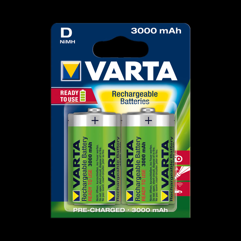 VARTA Ready 2 Use 3000mAh D Ni-MH Batteries 2 Pack