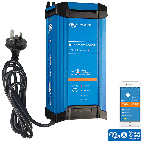 Blue Smart IP22 SLA/LiFePO4 Charger 12V 20A Single Output Fan Assisted BPC122044012 (AU/NZ Plug)