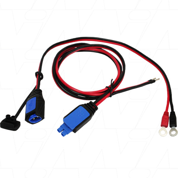 2.4 metre Bootlace to M6 lead ring terminal lead with 30Amp blade fuse for IP22 12/15 Blue Smart Chargers