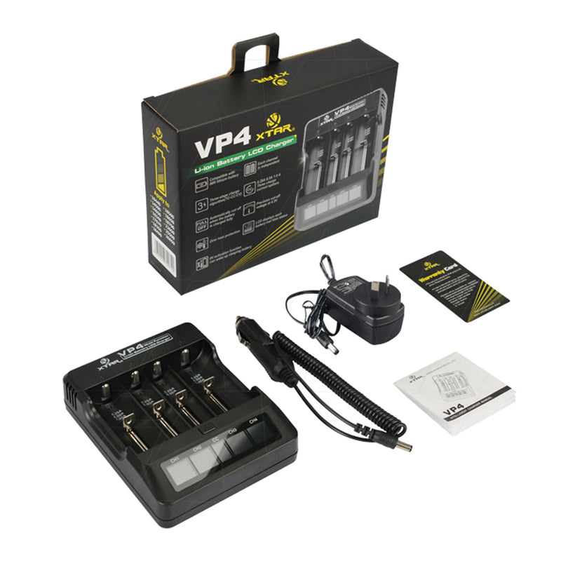 XTAR VP4 1-4 Cell Lithium Ion Battery Charger with Real Time LCD Display
