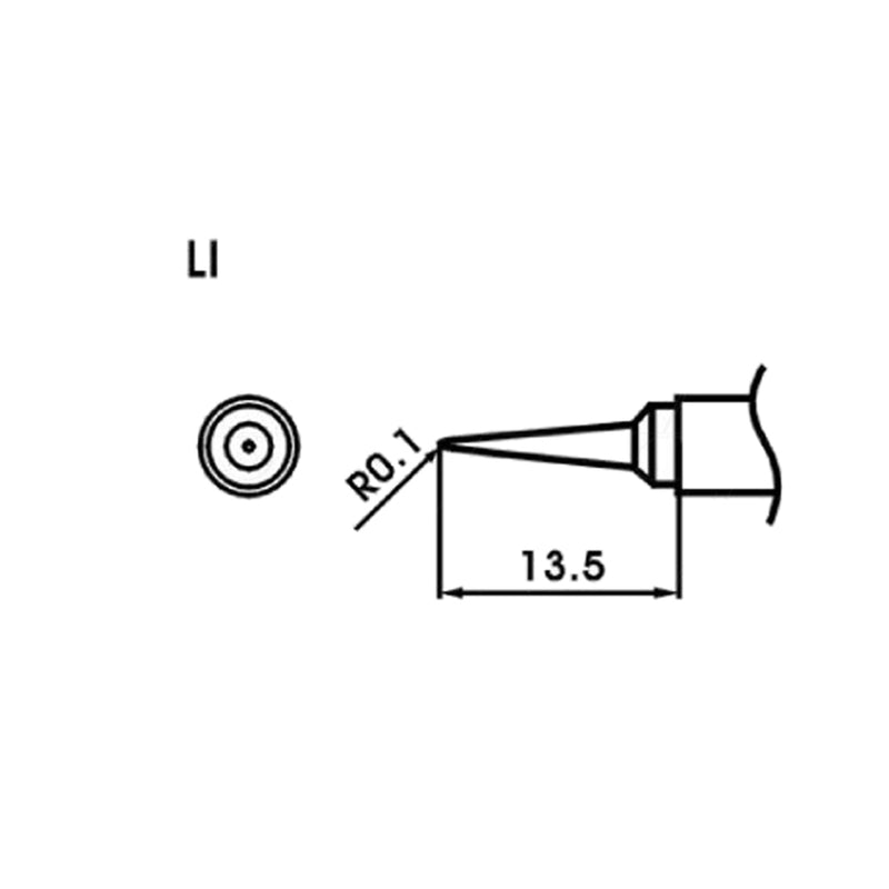 LI 0.1mm x 13.5mm Conical Type Soldering Tip with Heating Cartridge