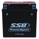 YTX14-BS Maintenance Free Motorcycle Battery