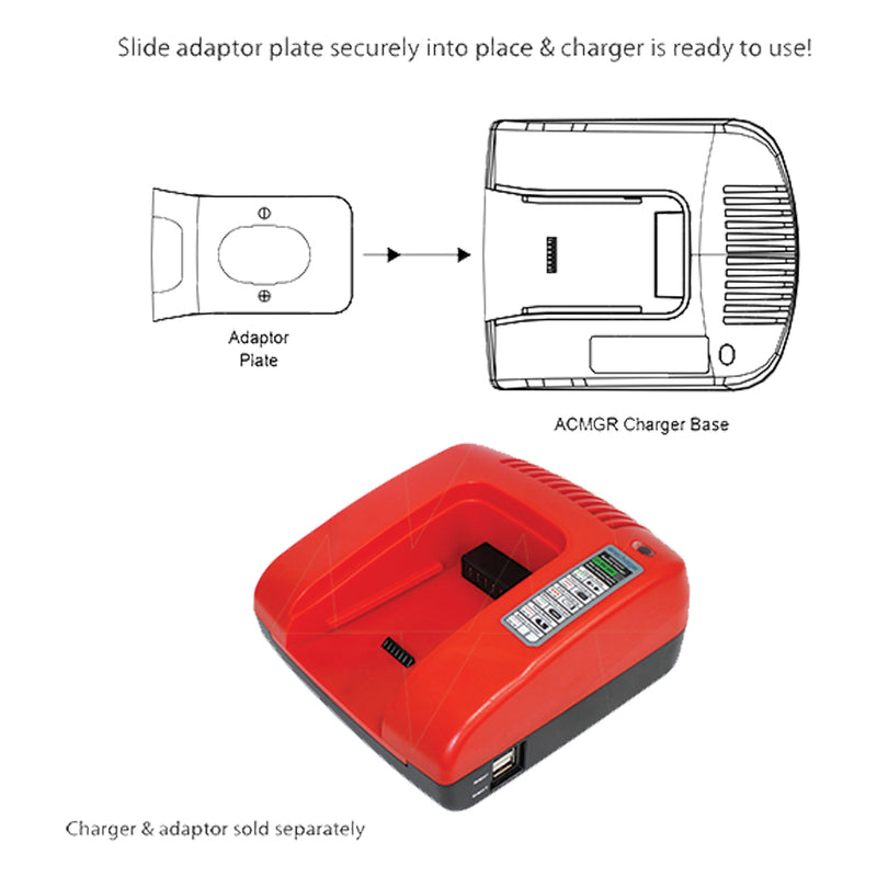ACMGR Adaptor Suitable for 36V LiIon Hitachi Slide on batteries