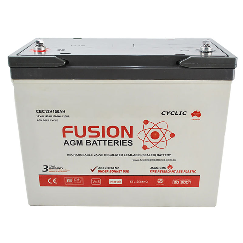 Fusion 12V 156Ah Deep Cycle AGM Battery