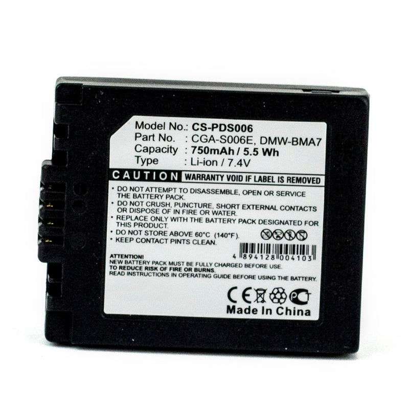 Panasonic CGA-S006E 7.4V 750mAh Li-ion CPAN3551 - Battery Specialists
