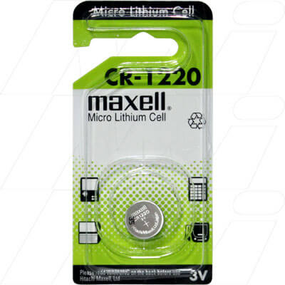 Maxell CR1220 3V Lithium Coin Cell Blister of 1