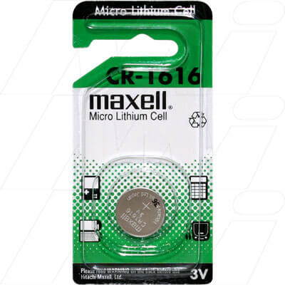 Maxell CR1616 3V Lithium Coin Cell Blister of 1