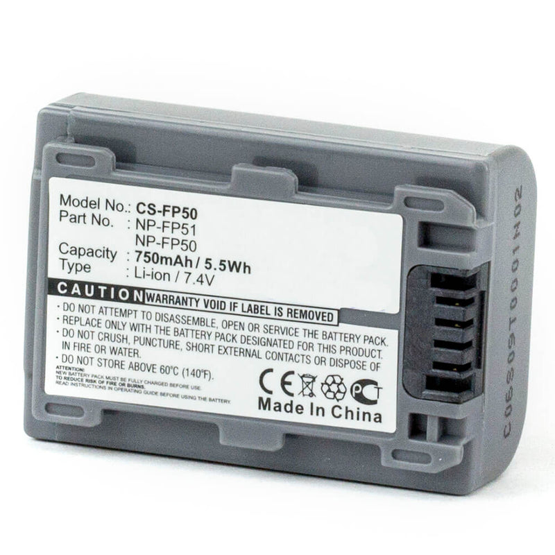 Sony NP-FP50 7.4V 750mAh Li-ion - Battery Specialists