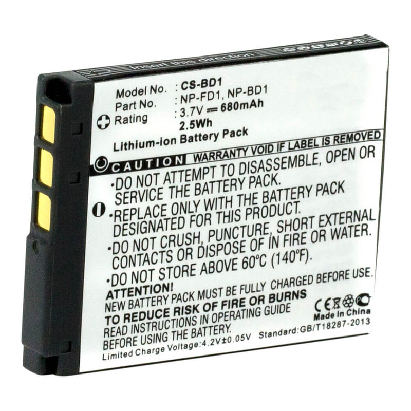 Sony NP-FD1; NP-BD1 3.7V 680mAh Li-ion - Battery Specialists
