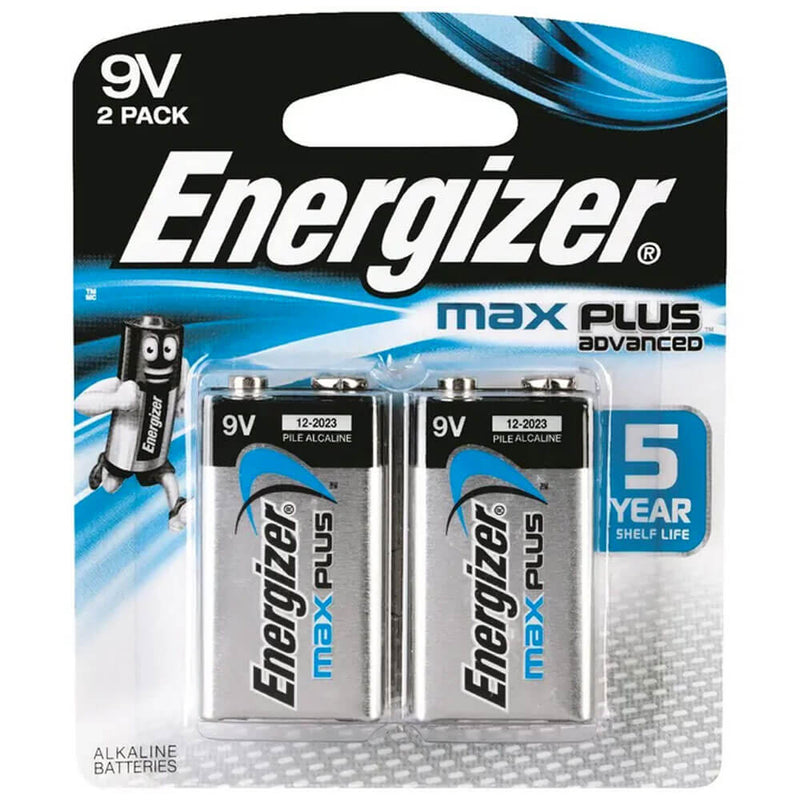 Energizer MAX Plus Advanced 9V Alkaline Batteries 2 Pack