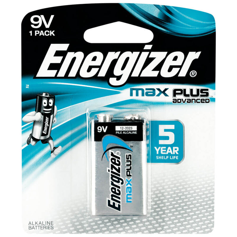 Energizer MAX Plus Advanced 9V Alkaline Batteries 1 Pack