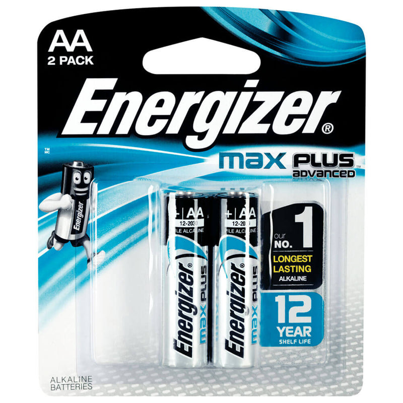 Energizer MAX Plus Advanced AA Alkaline Batteries 2 Pack
