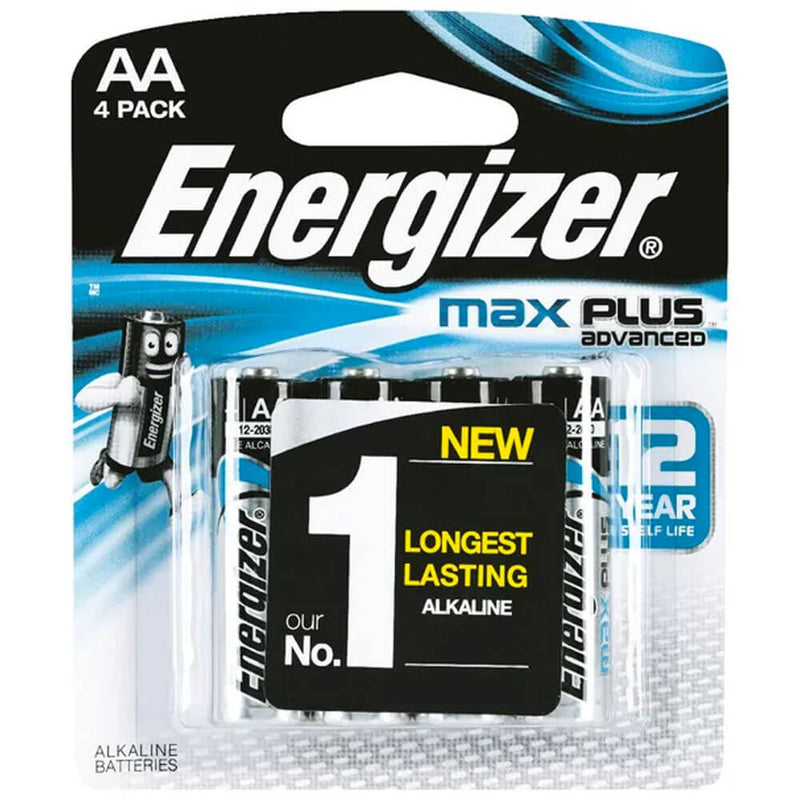 Energizer MAX Plus Advanced AA Alkaline Batteries 4 Pack