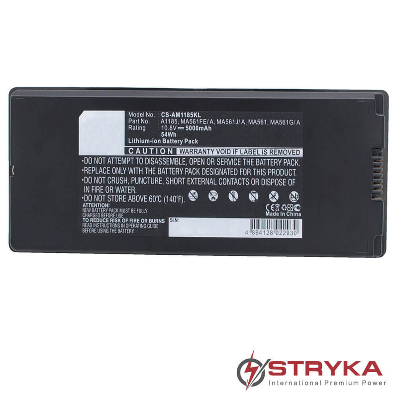 Stryka laptop battery for APPLE A1185 10.8V 5000mAh Li-ion Black