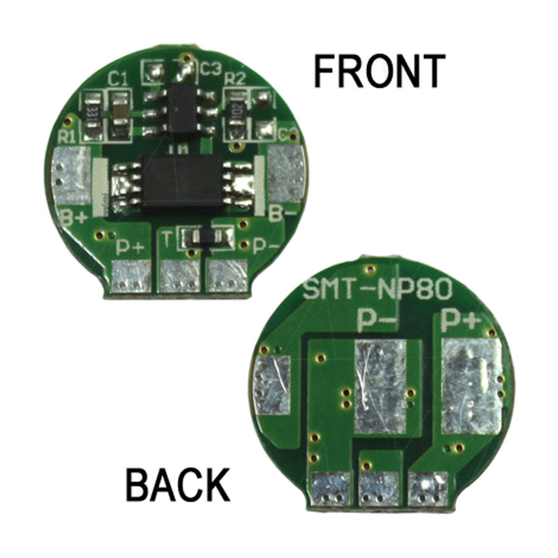 LiIon Protection Circuit Module Round 1SXP OCP2.5A for 14mm Diameter Cell